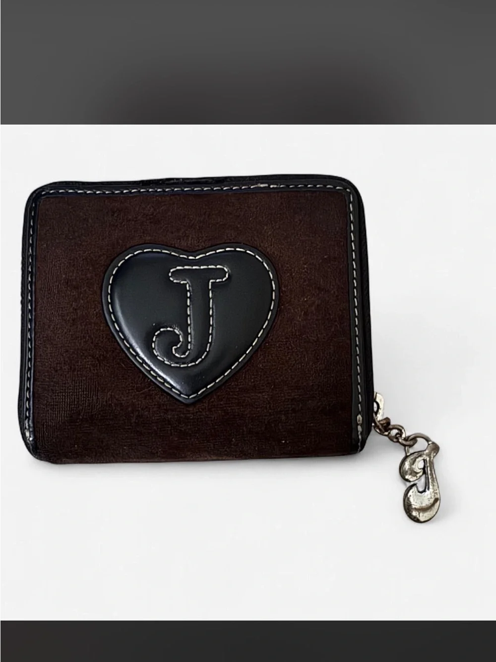 VINTAGE Juicy Couture Brown Wallet with White Text & Crown Motif